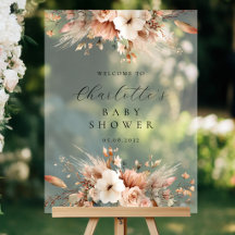 Bienvenida Floral Boho Hierba de Pampas Rosa de Pa