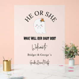 Señal Acrílica bienvenida Halloween y revelación de género fiesta