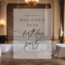 Señal Acrílica Bienvenida helada Fiesta de cumpleaños número 30