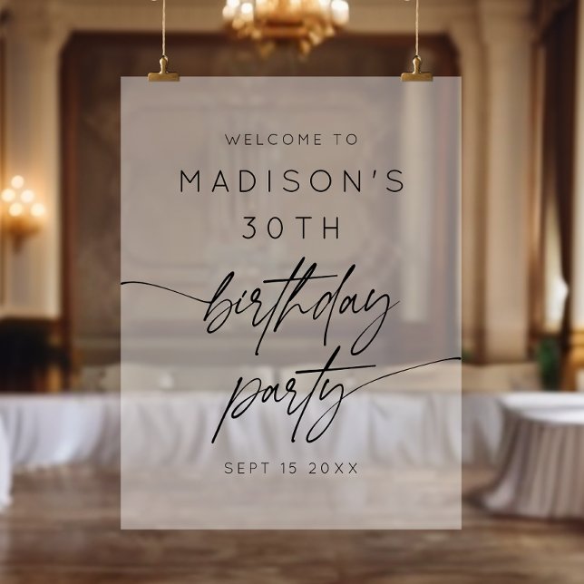 Señal Acrílica Bienvenida helada Fiesta de cumpleaños número 30 (Subido por el creador)