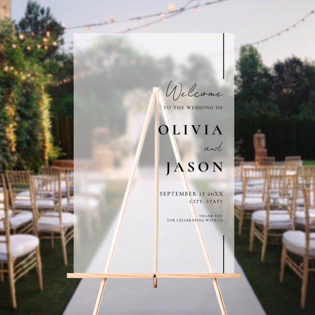 Señal Acrílica Bienvenida moderna de Boda mínimo (Subido por el creador)