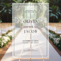 Bienvenida moderna de un Boda escarpado mínimo