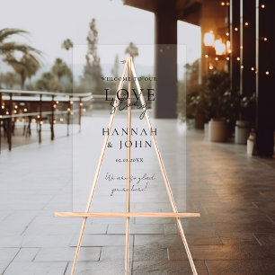 Señal Acrílica ¡Bienvenida! Moderno, caligrafía, Boda