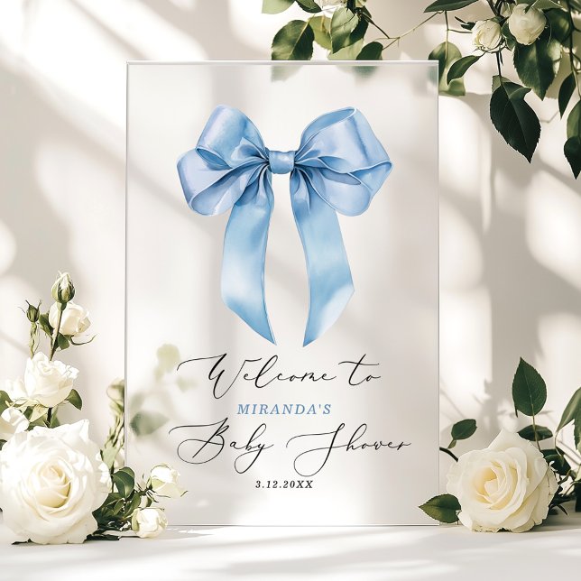 Señal Acrílica Bienvenida para baby shower de Blue Bow oh Boy (Subido por el creador)