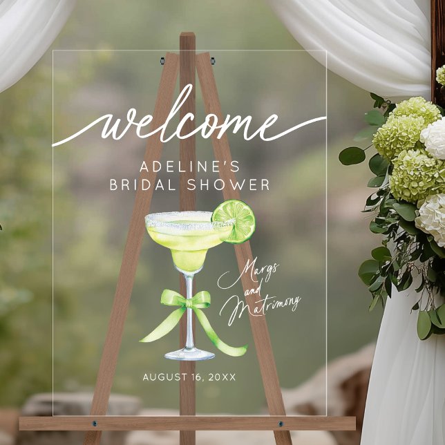 Señal Acrílica Bienvenida para la Fiesta de Despedida de Soltera  (Shown on an 18" x 24" sign)