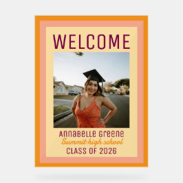 Señal Acrílica Bienvenida personalizada de graduación con foto en
