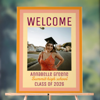Señal Acrílica Bienvenida personalizada de graduación con foto en
