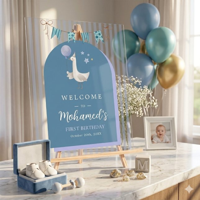 Señal Acrílica Bienvenida personalizada para el 1er cumpleaños de (Subido por el creador)