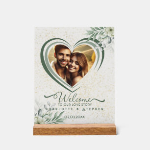 Señal Acrílica Bienvenida Rótulo Nuestro amor Foto personalizada