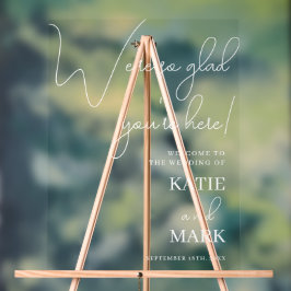 Señal Acrílica Bienvenida Simple A Nuestro Cartel De Rótulo Boda