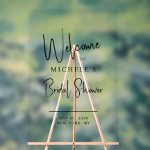 Bienvenido a la ducha de la novia con escritura mí