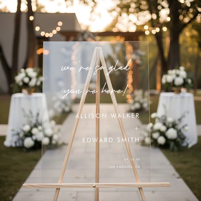 Señal Acrílica Bienvenido al Boda de escritura minimalista (Subido por el creador)