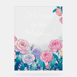 Señal Acrílica Bienvenido al signo acrílico boda