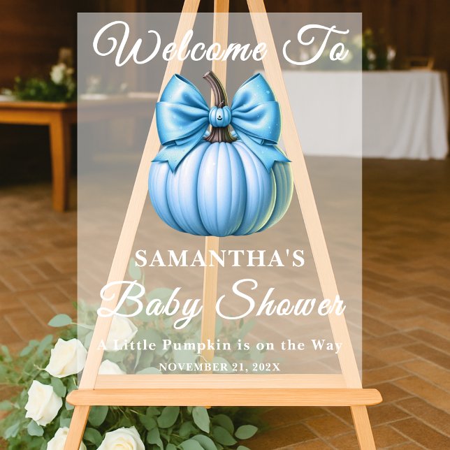 Señal Acrílica Bienvenidos a Baby Shower de la caída de la calaba (Subido por el creador)
