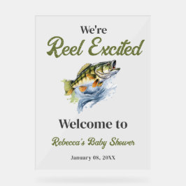 Señal Acrílica Bienvenidos a Baby Shower de Reel Fish Fisher