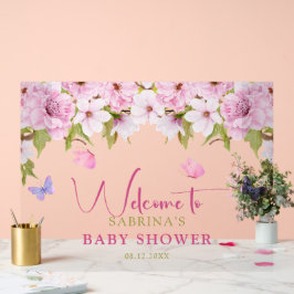 Señal Acrílica Bienvenidos a Baby Shower de Watercolor Cherry Blo