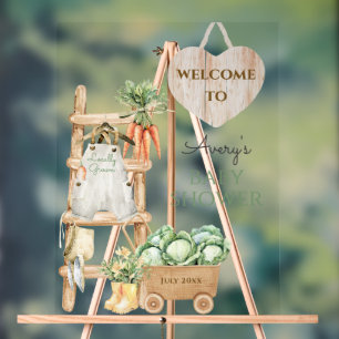 Señal Acrílica Bienvenidos a Baby Shower Rústico de la granja