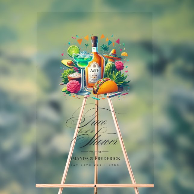 Señal Acrílica Bienvenidos a Fiesta "Taco 'Bout a Couples Shower" (Neutral )