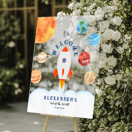 Señal Acrílica Bienvenidos a Galaxy Planets y Stars Space Rocket