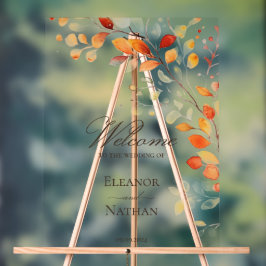 Señal Acrílica Bienvenidos a la caída de la acuarela del Boho mod