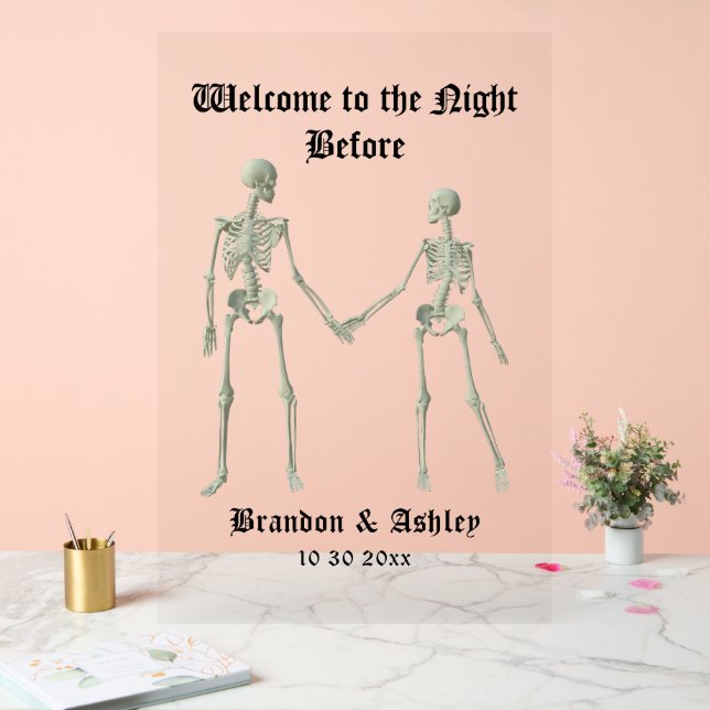 Señal Acrílica Bienvenidos a la cena antes del ensayo (Boda)