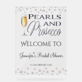 Señal Acrílica Bienvenidos a la ducha de perlas y prosecco