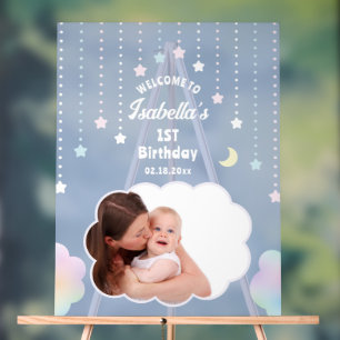 Señal Acrílica Bienvenidos a la foto del primer cumpleaños de Ove