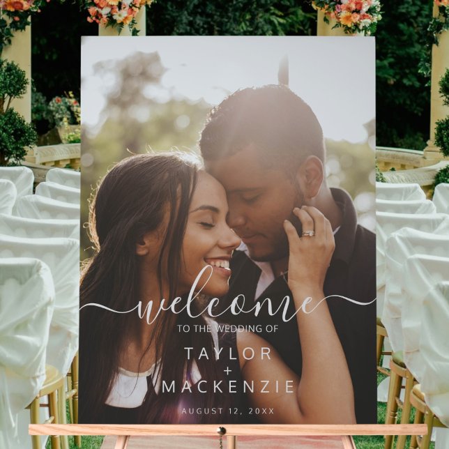 Señal Acrílica Bienvenidos a la foto personalizada del boda (Welcome to the wedding personalized photo acrylic sign
from Ricaso. 
Add your own photo & text)