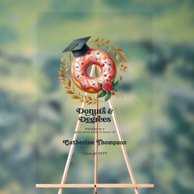 Señal Acrílica Bienvenidos a la graduación de Donuts y Graduados  (Neutral )