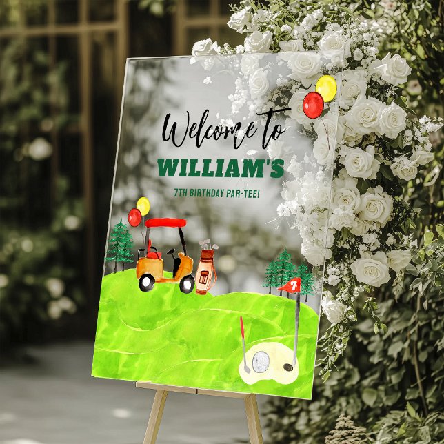Señal Acrílica Bienvenidos A Los Niños Golf Cumpleaños Par-Tee (Subido por el creador)