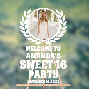 Señal Acrílica Bienvenidos a Modern Editable Photo Sweet 16