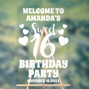 Señal Acrílica Bienvenidos a Modern Editable Sweet 16