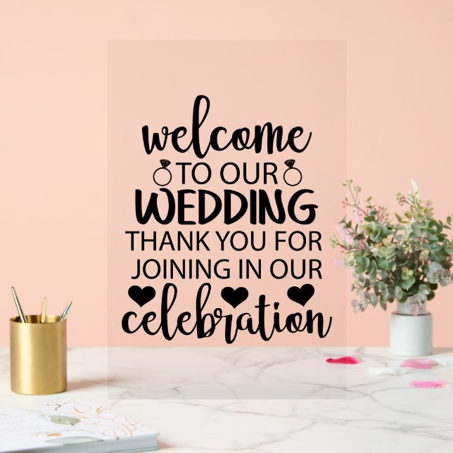 Señal Acrílica Bienvenidos a Nuestra Boda (Boda)
