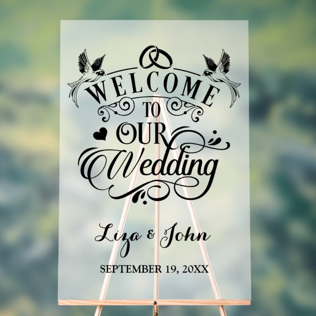 Señal Acrílica Bienvenidos a Nuestra Boda (Neutral )