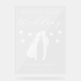 Señal Acrílica Bienvenidos a Nuestra Boda Personalizada