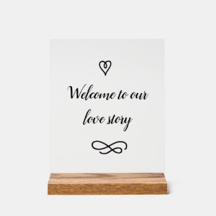 Señal Acrílica Bienvenidos a Nuestra Historia de Amor Boda Románt