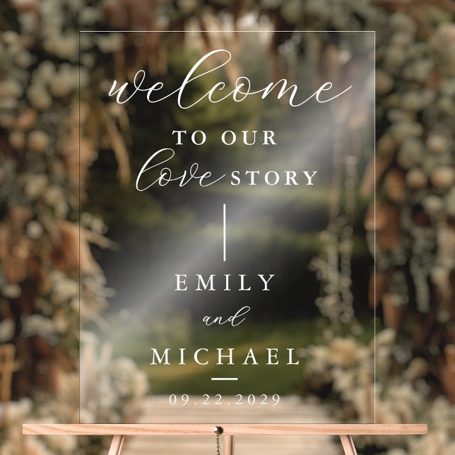 Señal Acrílica Bienvenidos A Nuestra Historia De Amor Elegante Bo (Subido por el creador)