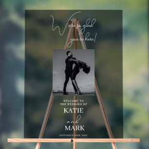 Señal Acrílica Bienvenidos A Nuestro Cartel De Fotografía De Boda