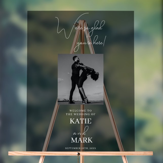 Señal Acrílica Bienvenidos A Nuestro Cartel De Fotografía De Boda (Neutral )