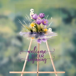 Señal Acrílica Bienvenidos A Nuestro Rótulo Acrílico Boda De Comi