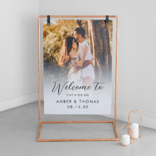 Señal Acrílica Bienvenidos A Nuestro Rótulo Boda Con Foto