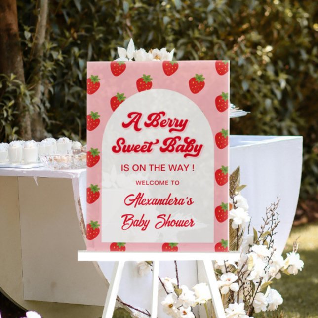 Señal Acrílica Bienvenidos a Strawberry Baby Shower (Subido por el creador)