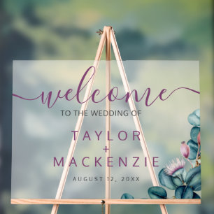 Señal Acrílica Bienvenidos al eucalipto personalizado boda