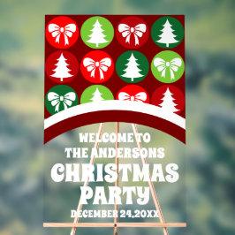 Señal Acrílica Bienvenidos árboles y arcos de Navidad retro vinta
