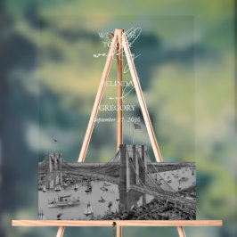 Señal Acrílica Bienvenidos Bodas de New York City Destination NYC