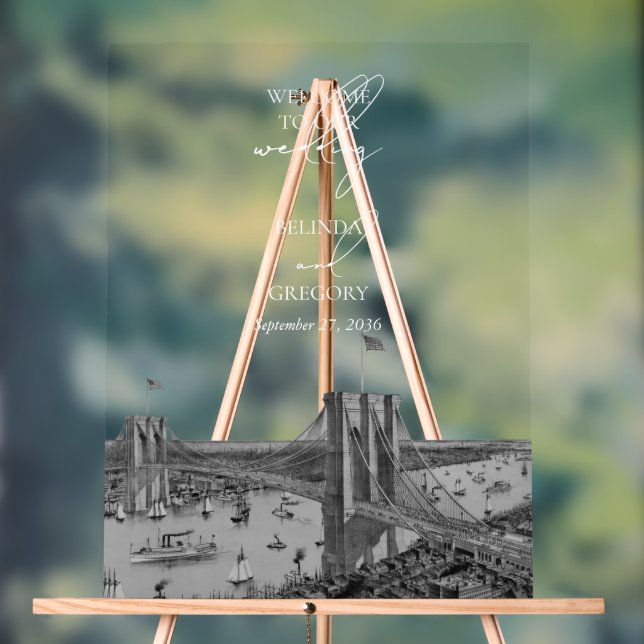 Señal Acrílica Bienvenidos Bodas de New York City Destination NYC (Neutral )