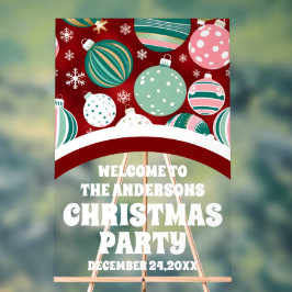 Señal Acrílica Bienvenidos los adornos vintage de Navidad y copos