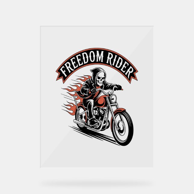 Señal Acrílica Biker de FreeDom Rider (Anverso)