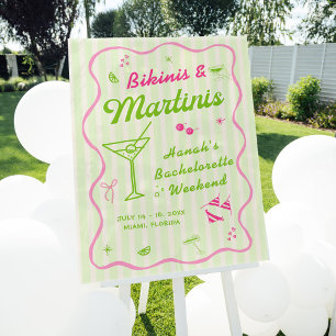 Señal Acrílica Bikinis y Martinis Fiesta de Bach Bienvenidos