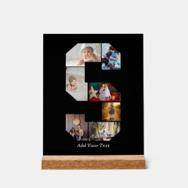 Señal Acrílica Black and White Letter S Photo Collage